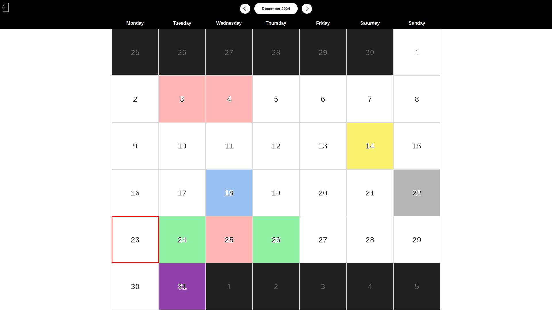 Screenshot of Calendar by k327